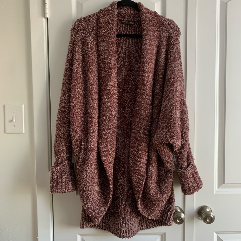 Barefoot Dreams Cozychic Cocoon Cardigan Red / Maroon